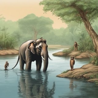 Мартышки и слон (Басня)